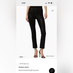 Hudson Barbara black coated jeans - ankle length size 32